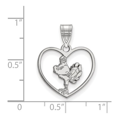 Virginia Tech Sterling Silver Medium HokieBird Heart Pendant – view 2