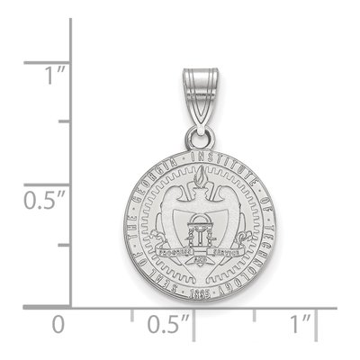 Georgia Institute of Technology Sterling Silver Medium Tech Crest Pendant – view 2