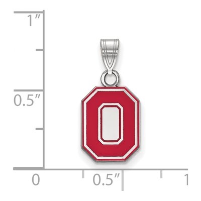 Ohio State University Sterling Silver Small Letter O Pendant – view 2