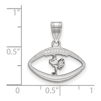 Virginia Tech Sterling Silver Medium HokieBird Football Pendant – view 2