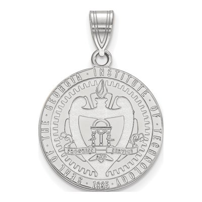 Georgia Institute of Technology Sterling Silver Tech Large Crest Pendant