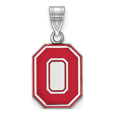 Ohio State University Sterling Silver Medium Letter O Pendant