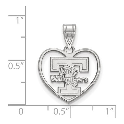 University of Tennessee Sterling Silver Medium Vols Heart Pendant – view 2