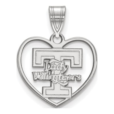 University of Tennessee Sterling Silver Medium Vols Heart Pendant