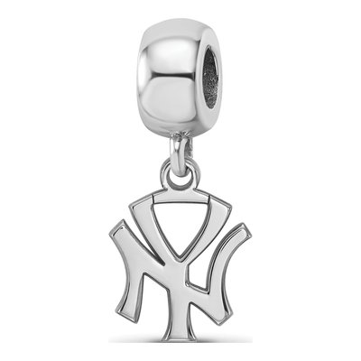 New York Yankees Sterling Silver Small NY Dangle Bead