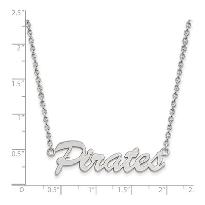 East Carolina University Sterling Silver Medium Pirates Script Necklace – view 2