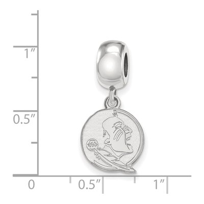 Florida State University Sterling Silver Small FSU Seminoles Dangle Bead – view 3