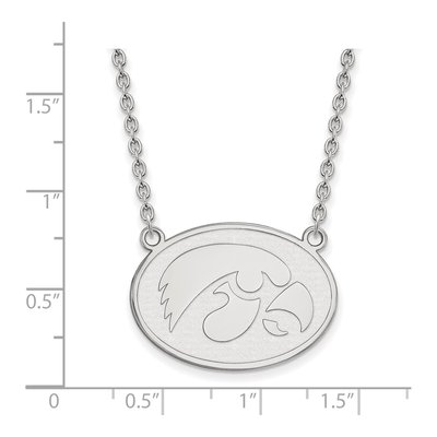 University of Iowa Sterling Silver Large Hawkeyes Pendant Necklace – view 2