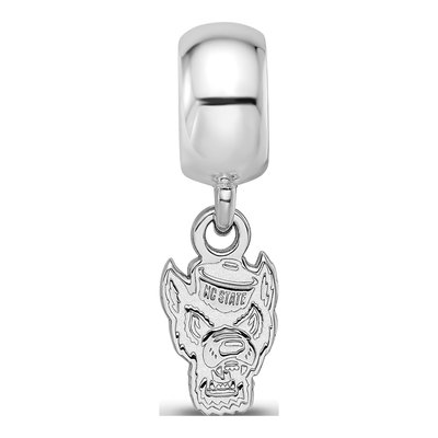 North Carolina State University Sterling Silver Extra Small NC Wolf Dangle Bead – view 4