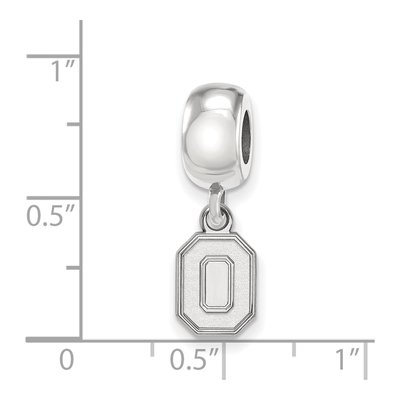 Ohio State University Sterling Silver Extra Small Letter O Dangle Bead – view 6