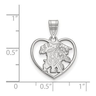 University of Kentucky Sterling Silver Medium Wildcat Heart Pendant – view 2