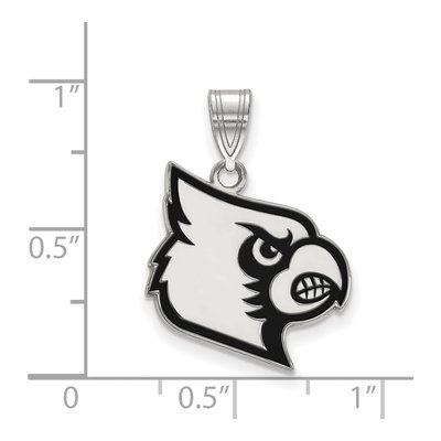University of Louisville Sterling Silver Large Cardinal Enamel Pendant – view 2