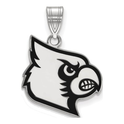 University of Louisville Sterling Silver Large Cardinal Enamel Pendant