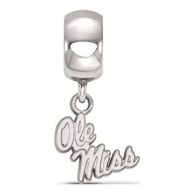 University of Mississippi Sterling Silver Extra Small Ole Miss Dangle Bead – view 2