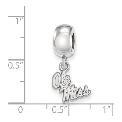 University of Mississippi Sterling Silver Extra Small Ole Miss Dangle Bead – view 3