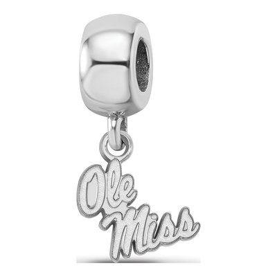 University of Mississippi Sterling Silver Extra Small Ole Miss Dangle Bead