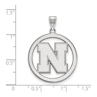 University of Nebraska Sterling Silver Large Cornhuskers Letter N Pendant – view 2
