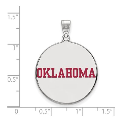 University of Oklahoma Sterling Silver Extra Large Disc Pendant – view 2