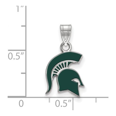Michigan State University Sterling Silver Small Spartan Pendant – view 2