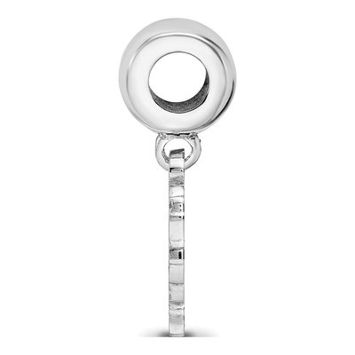 North Carolina State University Sterling Silver Small NC Wolf Dangle Bead – view 3