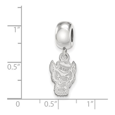 North Carolina State University Sterling Silver Small NC Wolf Dangle Bead – view 5