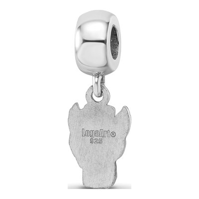 North Carolina State University Sterling Silver Small NC Wolf Dangle Bead – view 6
