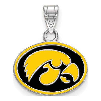 University of Iowa Sterling Silver Small Hawk Pendant