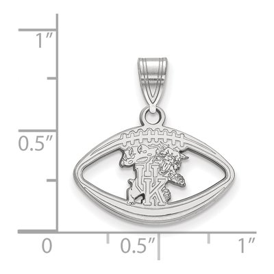 University of Kentucky Sterling Silver Medium Wildcat Football Pendant – view 2