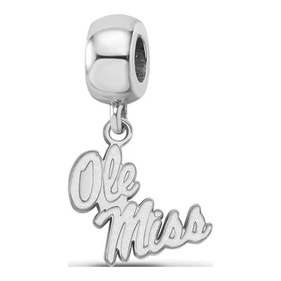 University of Mississippi Sterling Silver Small Ole Miss Dangle Bead