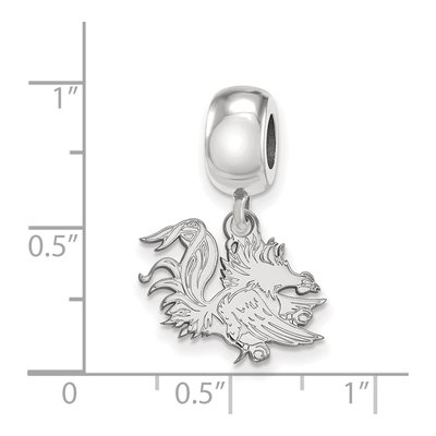 University of South Carolina Sterling Silver Small USC Gamecocks Dangle Bead – view 4