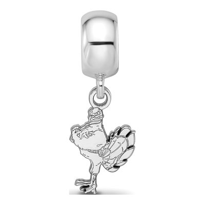 Virginia Tech Sterling Silver Small HokieBird Dangle Bead – view 4