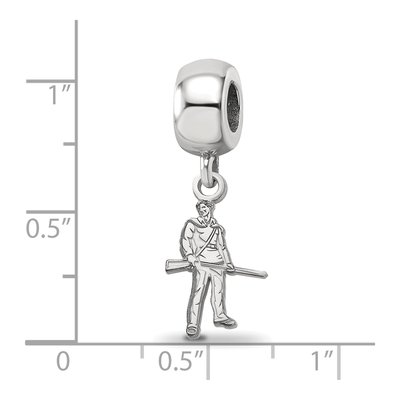 West Virginia University Sterling Silver Extra Small WVU Mountaineers Dangle Bead – view 4