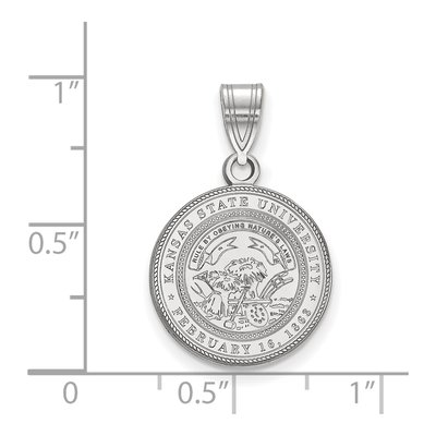 Kansas State University Sterling Silver Medium Crest Pendant – view 2