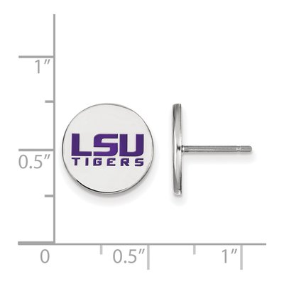 Louisiana State University Sterling Silver LSU Tigers Enameled Disc Stud Earrings – view 2