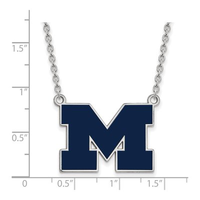 University of Michigan Sterling Silver Large Blue Letter M Pendant Necklace – view 3