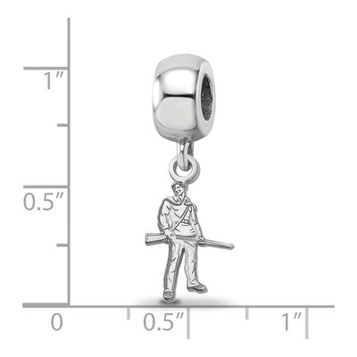West Virginia University Sterling Silver Small WVU Mountaineers Dangle Bead – view 3