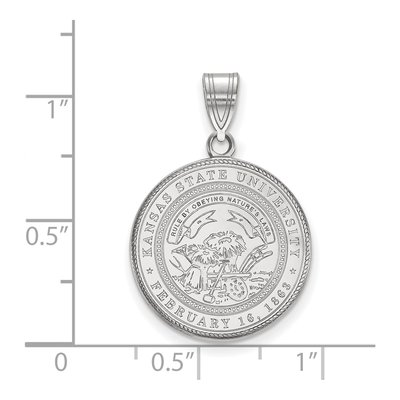Kansas State University Sterling Silver Large Wildcats Crest Pendant – view 2