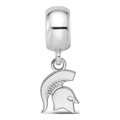 Michigan State University Sterling Silver Extra Small Spartan Dangle Bead – view 4