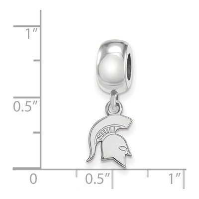 Michigan State University Sterling Silver Extra Small Spartan Dangle Bead – view 5