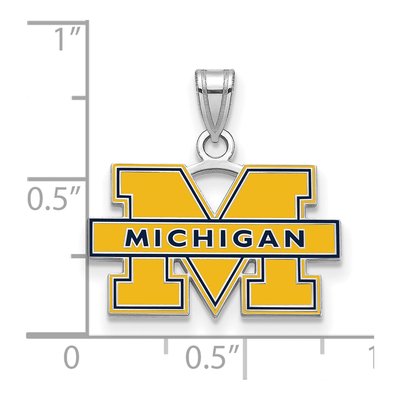 University of Michigan Sterling Silver Small Letter M Pendant – view 2