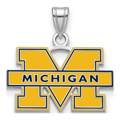 University of Michigan Sterling Silver Small Letter M Pendant