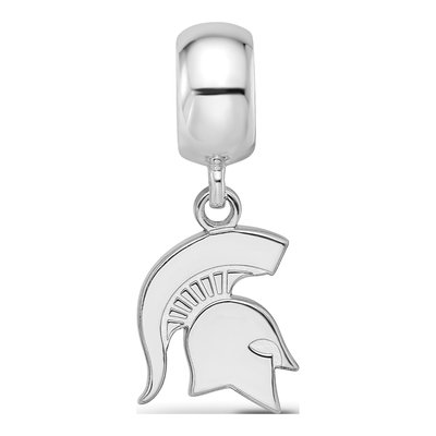 Michigan State University Sterling Silver Small Spartan Dangle Bead – view 4