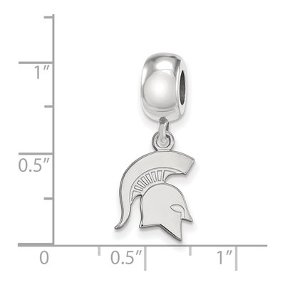 Michigan State University Sterling Silver Small Spartan Dangle Bead – view 5