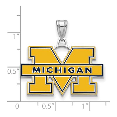 University of Michigan Sterling Silver Large Blue Letter M Pendant – view 3