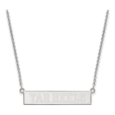 University of North Carolina Sterling Silver Small UNC Tar Heels Bar Necklace