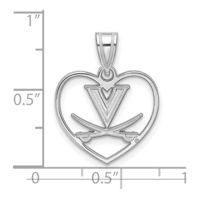 University of Virginia Sterling Silver Medium Heart Pendant – view 3
