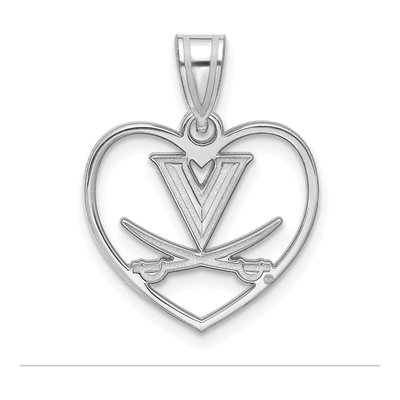 University of Virginia Sterling Silver Medium Heart Pendant
