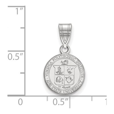 Virginia Tech Sterling Silver Small Crest Pendant – view 2