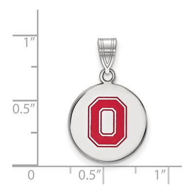 Ohio State University Sterling Silver Medium Enamel Letter O Pendant – view 2