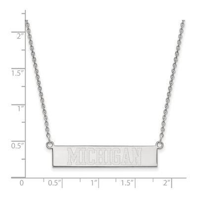 University of Michigan Sterling Silver Bar Necklace – view 2